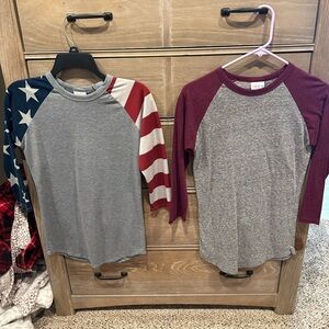 LuLaRoe three quarter length shirts